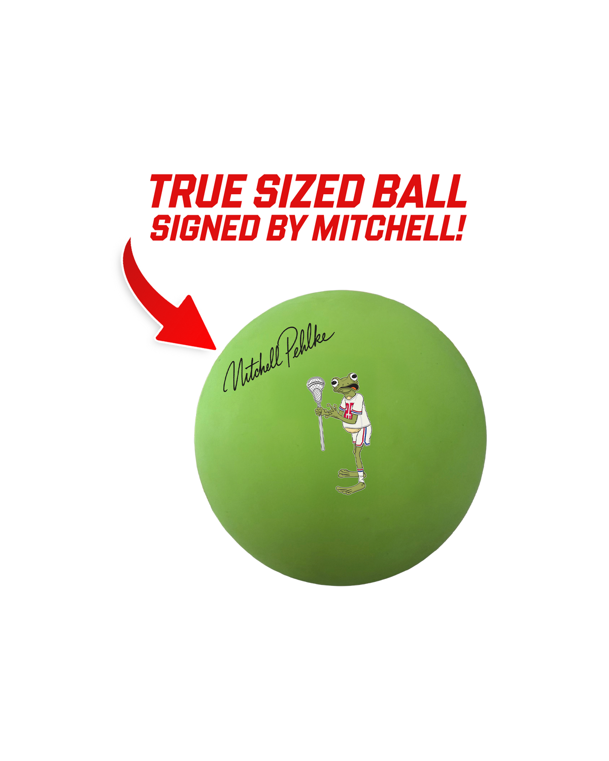 Signed Lax Frog Autograph Lacrosse Ball